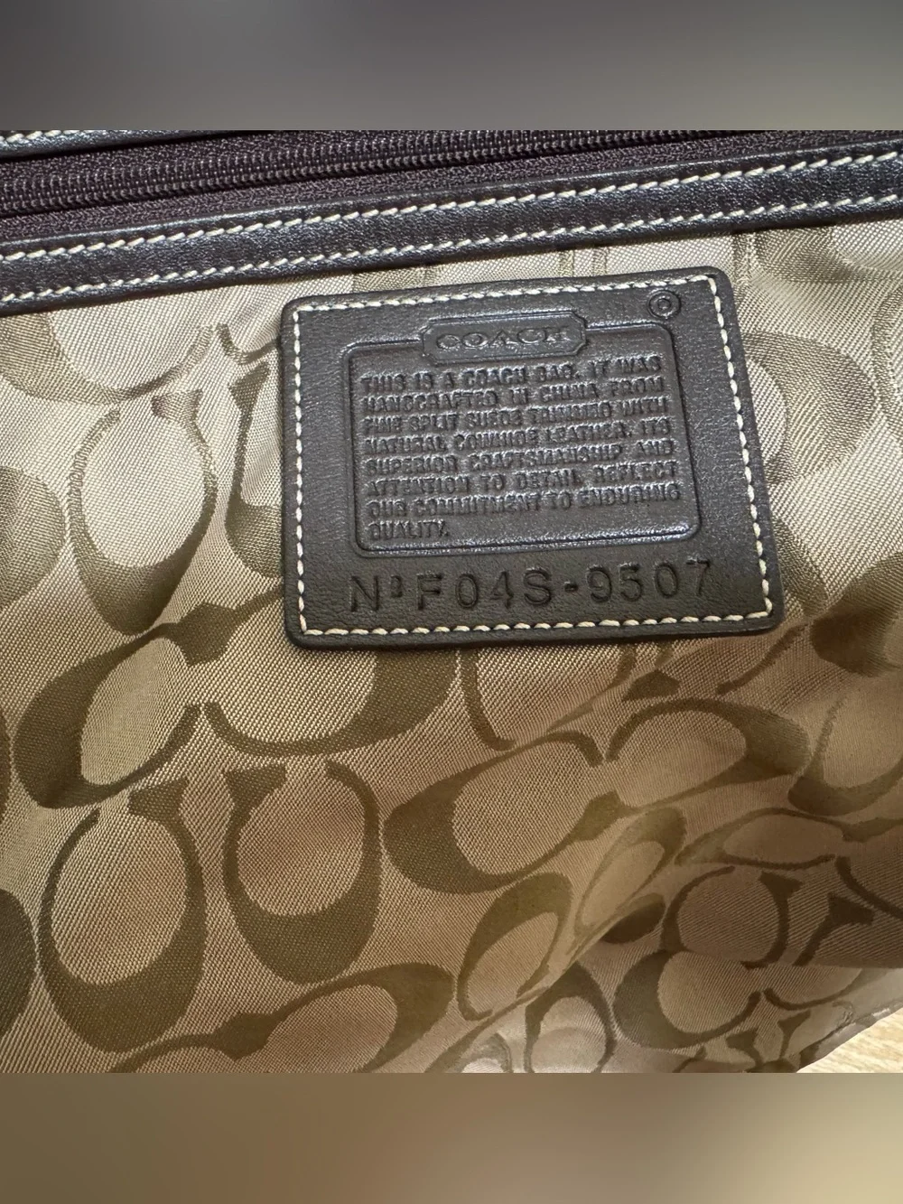 Coach Brown Suede Satchel with Dark Brown Leather Trim and Gold Hardware